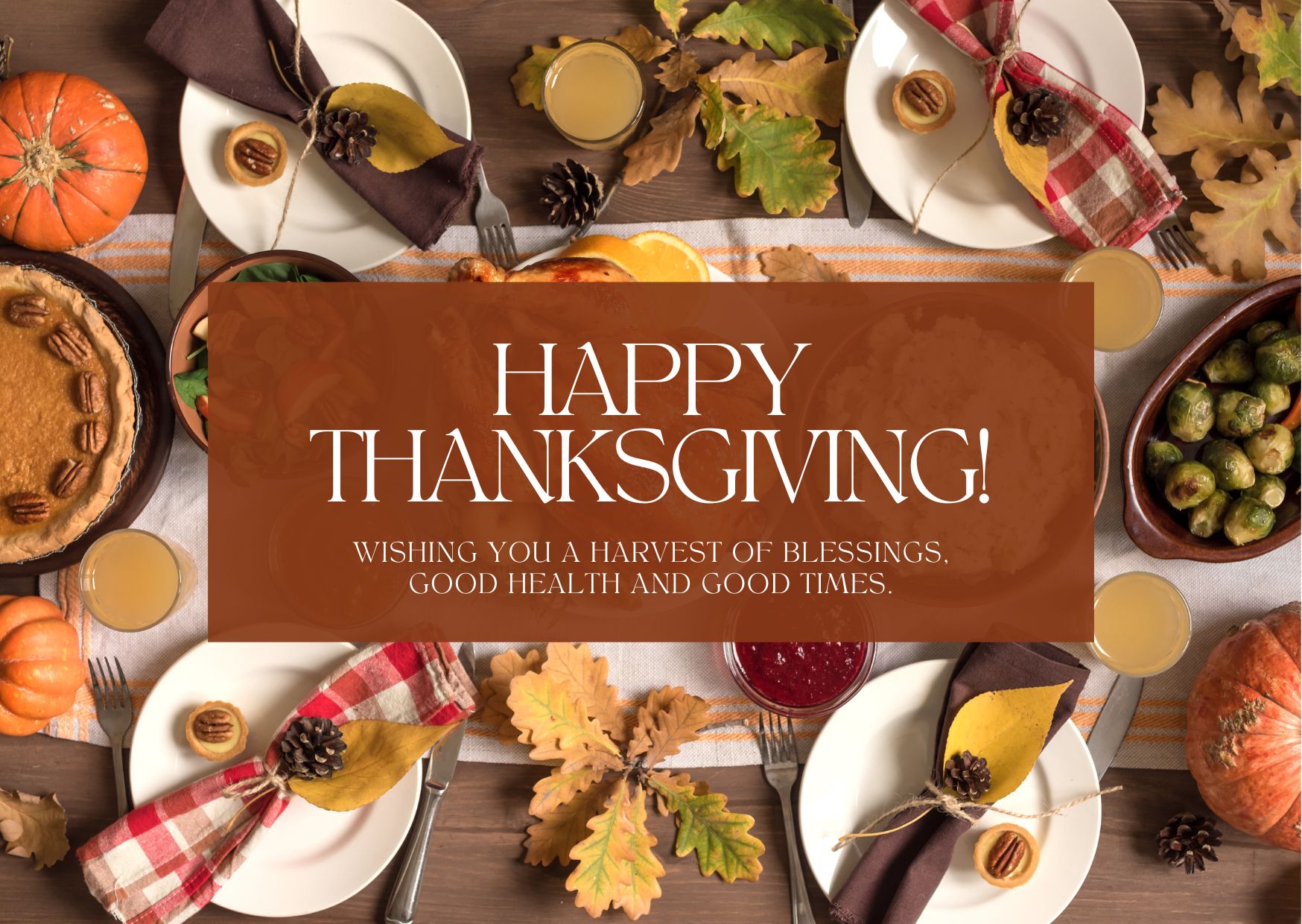 Brown Traditional Happy Thanksgiving Greeting Card
